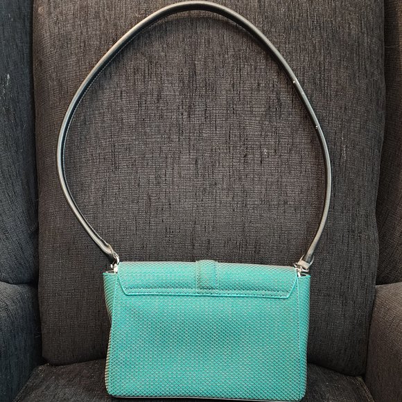 Pedro Dark Teal Green Mesh Pattern Shoulder Bag - Picture 3 of 11
